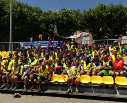 les classes de Montmeyran à l'arrivée à Buis les Baronnies