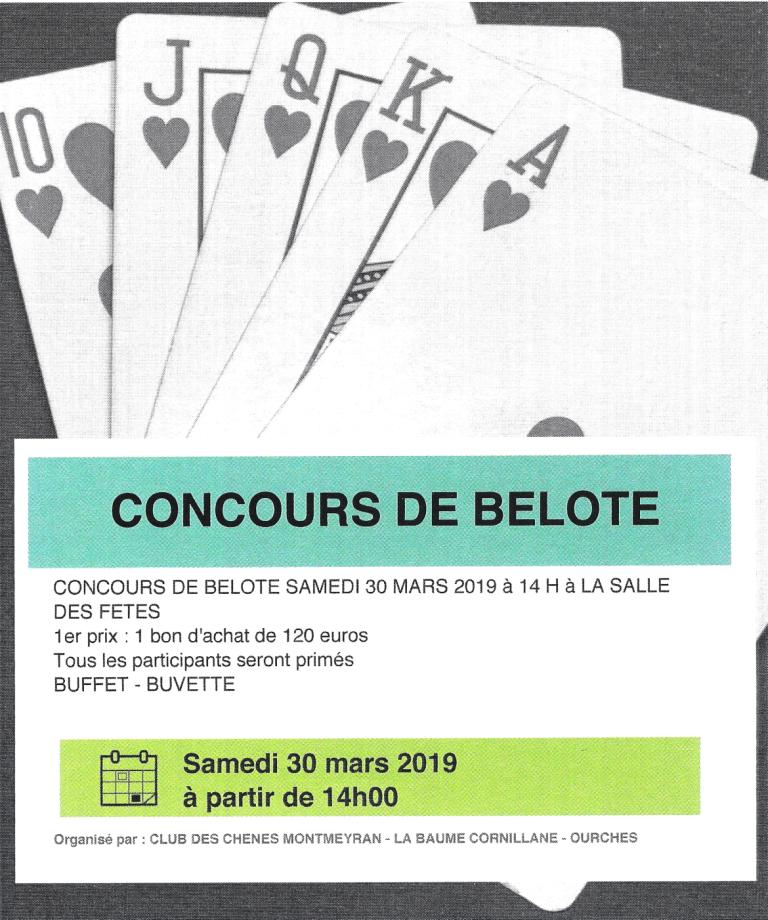 concours de belote 2019 Club des Chênes