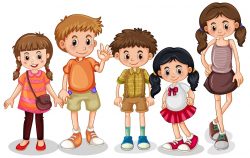 Set of young children character illustration