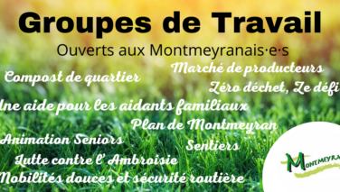 Groupes de travail ouverts aux Montmeyranais·es